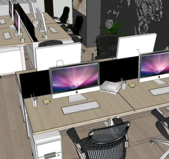 富力旅游办公区SU模型下载_sketchup草图大师SKP模型