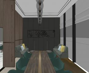 中式风格酒店餐饮装修SU模型下载_sketchup草图大师SKP模型