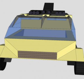 地面拦截车辆SU模型下载_sketchup草图大师SKP模型