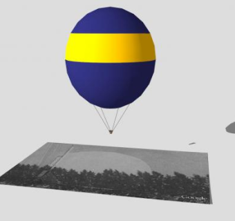 空中漂浮的热气球SU模型下载_sketchup草图大师SKP模型