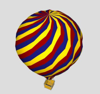 螺旋纹彩色热气球SU模型下载_sketchup草图大师SKP模型