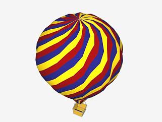 螺旋纹彩色热气球SU模型下载_sketchup草图大师SKP模型