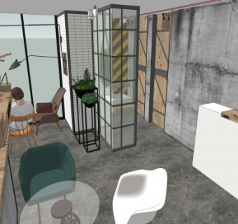 现代LOFT咖啡厅SU模型下载_sketchup草图大师SKP模型