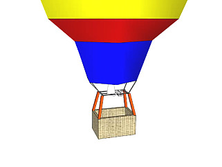 方吊篮彩色热气球SU模型下载_sketchup草图大师SKP模型
