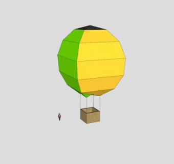 四边形彩色热气球SU模型下载_sketchup草图大师SKP模型