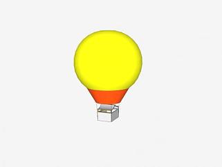 黄橙色热气球SU模型下载_sketchup草图大师SKP模型