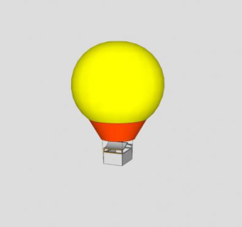 黄橙色热气球SU模型下载_sketchup草图大师SKP模型