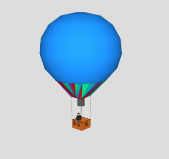 方形吊篮热气球SU模型下载_sketchup草图大师SKP模型