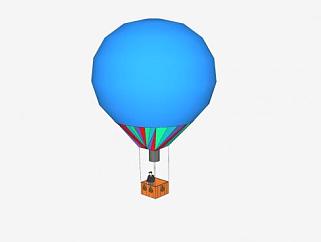 方形吊篮热气球SU模型下载_sketchup草图大师SKP模型