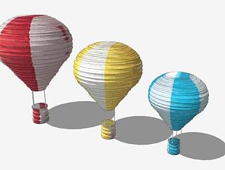 折叠热气球室内装饰SU模型下载_sketchup草图大师SKP模型