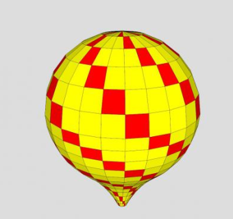 黄红色热气球球囊SU模型下载_sketchup草图大师SKP模型