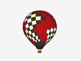 多色彩观赏性热气球SU模型下载_sketchup草图大师SKP模型