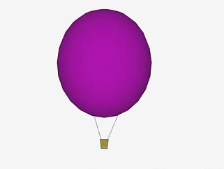 紫色热气球SU模型下载_sketchup草图大师SKP模型