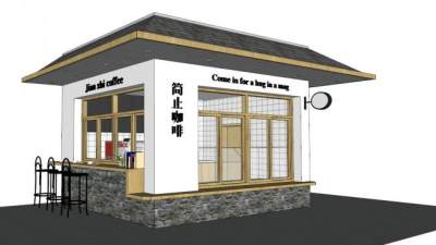 北欧咖啡店甜品店咖啡店SU模型下载_sketchup草图大师SKP模型