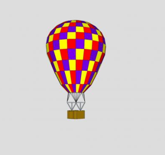 简易的彩色热气球SU模型下载_sketchup草图大师SKP模型