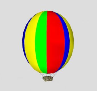 载人的彩色热气球SU模型下载_sketchup草图大师SKP模型