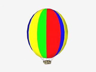 载人的彩色热气球SU模型下载_sketchup草图大师SKP模型