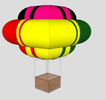 奇特造型的热气球SU模型下载_sketchup草图大师SKP模型