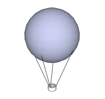 简易几何形热气球SU模型下载_sketchup草图大师SKP模型