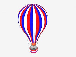 三色彩色热气球SU模型下载_sketchup草图大师SKP模型