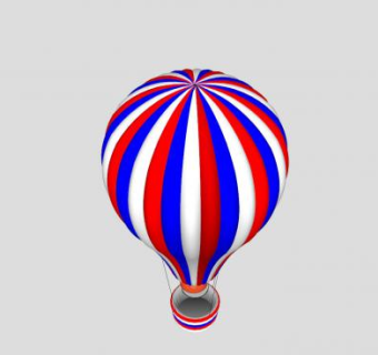 三色热气球SU模型下载_sketchup草图大师SKP模型