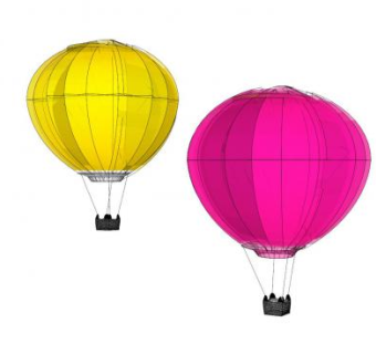 双纯色热气球SU模型下载_sketchup草图大师SKP模型