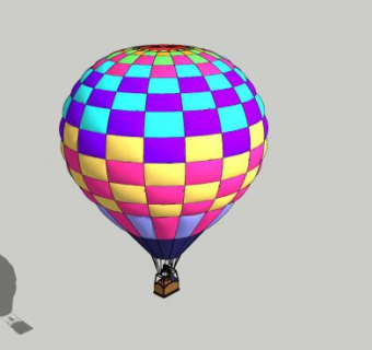 夏季娱乐用的热气球SU模型下载_sketchup草图大师SKP模型