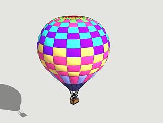 夏季娱乐用的热气球SU模型下载_sketchup草图大师SKP模型