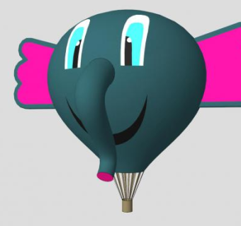 卡通象头热气球SU模型下载_sketchup草图大师SKP模型