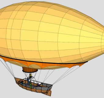 蒸汽朋克热气球SU模型下载_sketchup草图大师SKP模型
