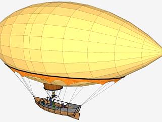 蒸汽朋克热气球SU模型下载_sketchup草图大师SKP模型