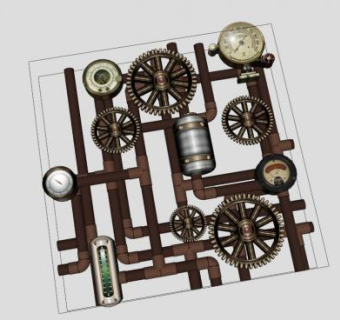 蒸汽朋克齿轮SU模型_su模型下载 草图大师模型_SKP模型