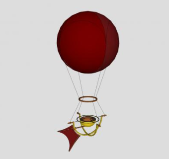 蒸汽朋克风格的热气球SU模型下载_sketchup草图大师SKP模型