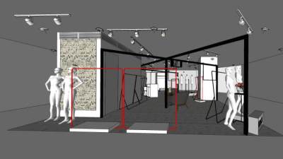 服装店室内装修SU模型下载_sketchup草图大师SKP模型