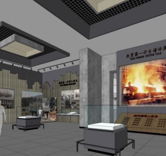 漳台族谱成果展店铺SU模型下载_sketchup草图大师SKP模型