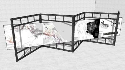 临时展示展厅装修SU模型下载_sketchup草图大师SKP模型