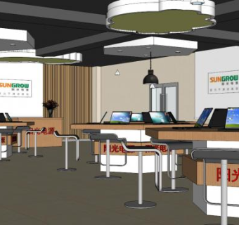 现代展厅站台展览展示SU模型下载_sketchup草图大师SKP模型