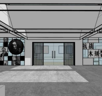 大型室外展厅SU模型下载_sketchup草图大师SKP模型