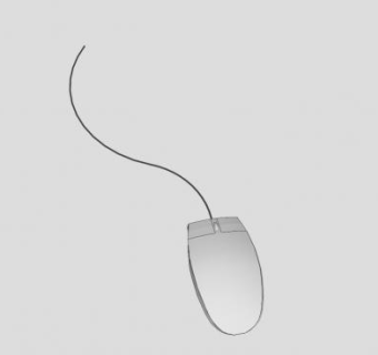 有线静音电脑鼠标器SU模型下载_sketchup草图大师SKP模型