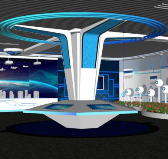 创意科技公司展厅SU模型下载_sketchup草图大师SKP模型