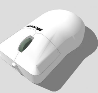 白色电脑鼠标SU模型下载_sketchup草图大师SKP模型