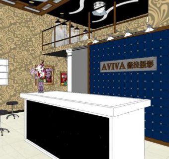 婚纱影楼展厅装修SU模型下载_sketchup草图大师SKP模型