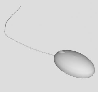白色有线鼠标SU模型下载_sketchup草图大师SKP模型