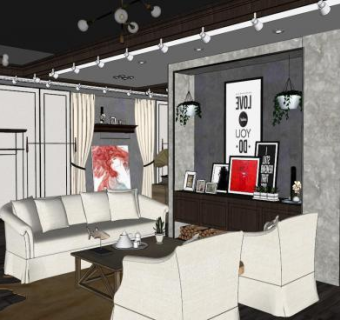 服装时装展示SU模型下载_sketchup草图大师SKP模型