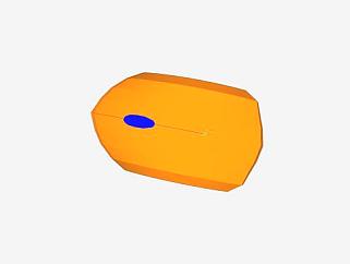 橙色滚轮鼠标SU模型下载_sketchup草图大师SKP模型