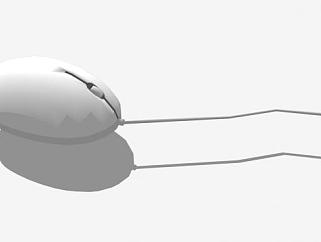 白色有线光学鼠标SU模型下载_sketchup草图大师SKP模型