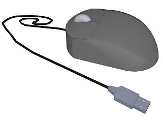 USB线鼠标SU模型下载_sketchup草图大师SKP模型