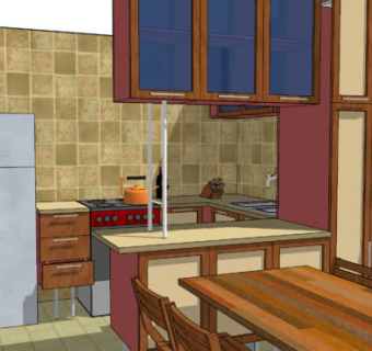 基本厨房设计中的消毒柜SU模型下载_sketchup草图大师SKP模型