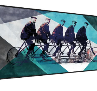 复古骑行的人的壁挂像SU模型下载_sketchup草图大师SKP模型