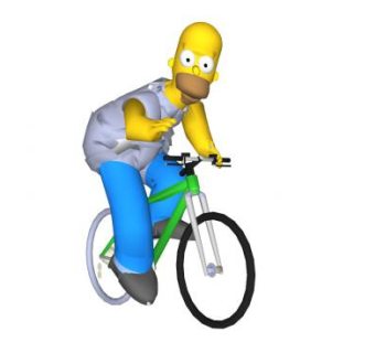 3D版荷马·辛普森正在骑自行车SU模型下载_sketchup草图大师SKP模型